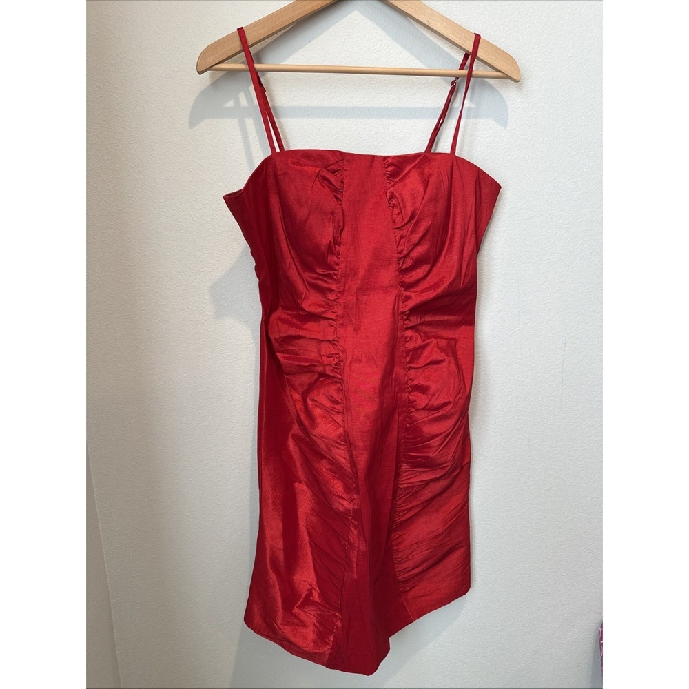Calvin‎ Klein Dress Red Mini Spaghetti Strap Size 12 Prom Party Dress